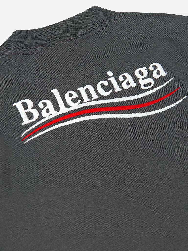 Balenciaga Kids Grey Unisex Organic Cotton Logo T-Shirt商品第2张图片规格展示