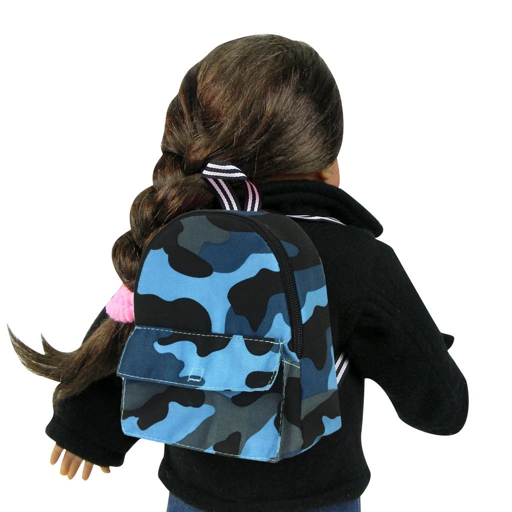 商品Teamson|Sophia’s Camouflage Nylon Backpack for 18" Dolls, Blue,价格¥143,第2张图片详细描述