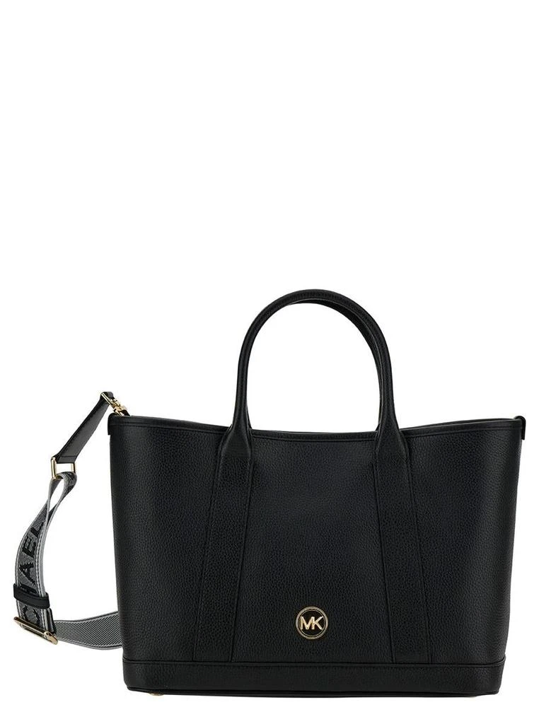 商品Michael Kors|'Luisa' Black Tote Bag With Mk Logo Detail In Grain Leather Woman,价格¥2294,第1张图片