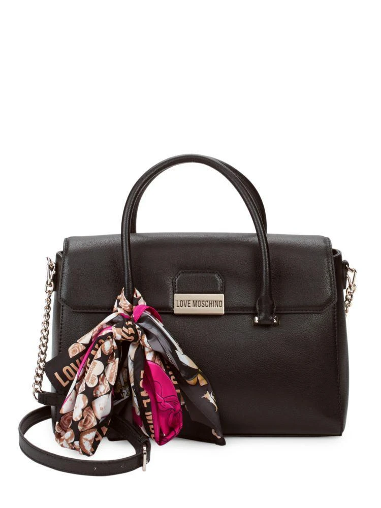 商品Moschino|Faux Leather Flap Satchel,价格¥1494,第1张图片
