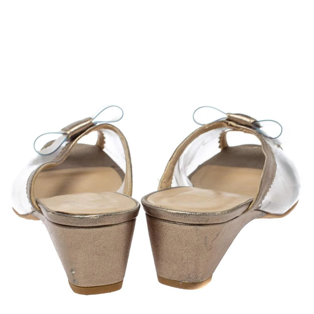 商品[二手商品] Stuart Weitzman|Stuart Weitzman Gold and Clear PVC Mules Size 36.5,价格¥824,第5张图片详细描述