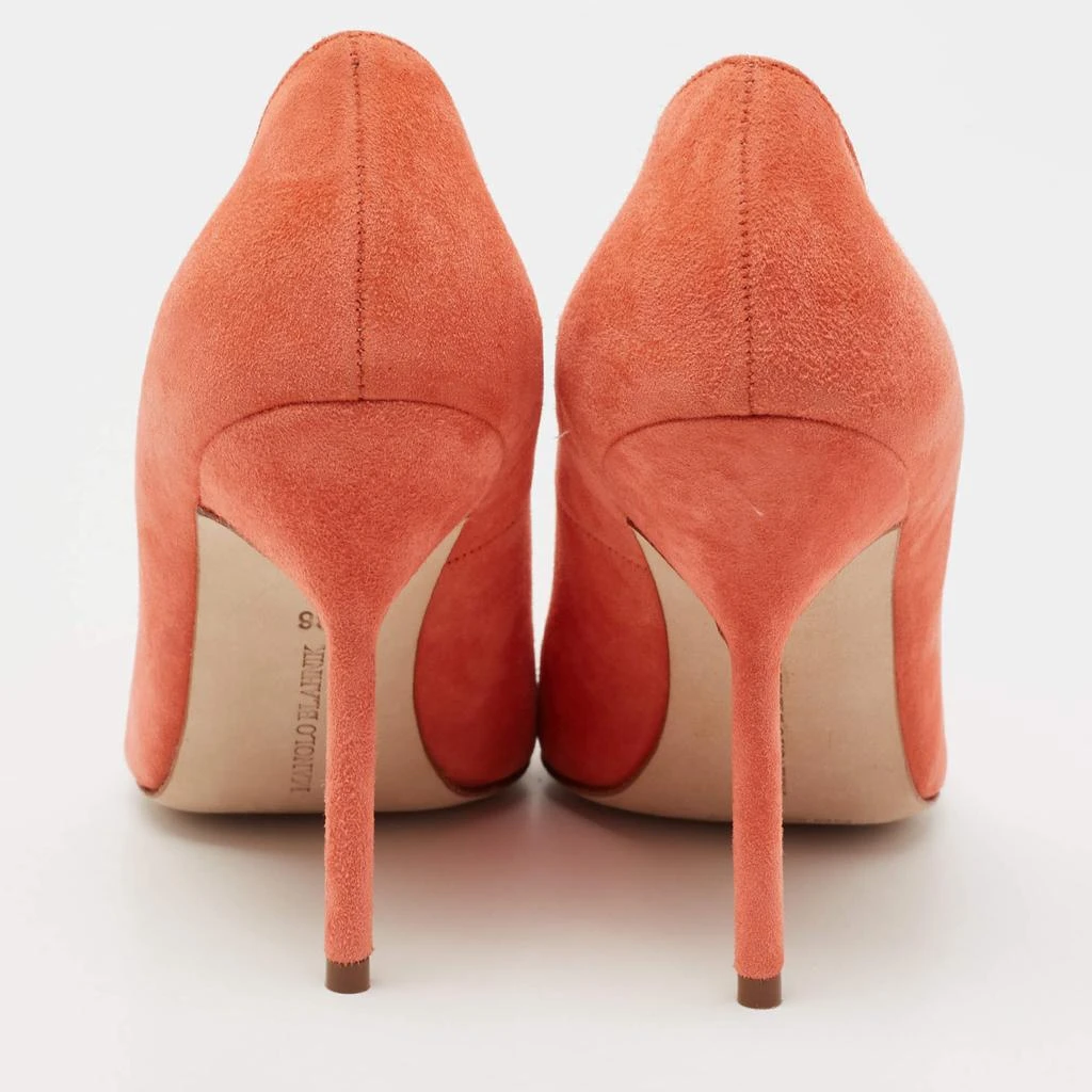 商品[二手商品] Manolo Blahnik|Manolo Blahnik Coral Orange Suede BB Pointed Toe Pumps Size 36,价格¥2695,第5张图片详细描述