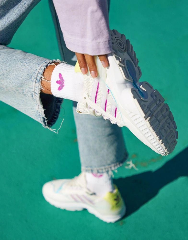 商品Adidas|adidas Originals ZX Wavian trainers in off white with purple and mint detail,价格¥508,第4张图片详细描述