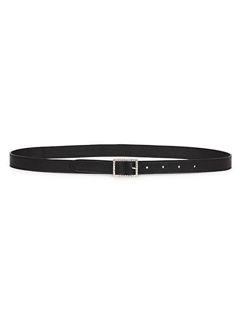 商品Yves Saint Laurent|Crystal-Embellished Buckle Leather Belt,价格¥2744,第1张图片