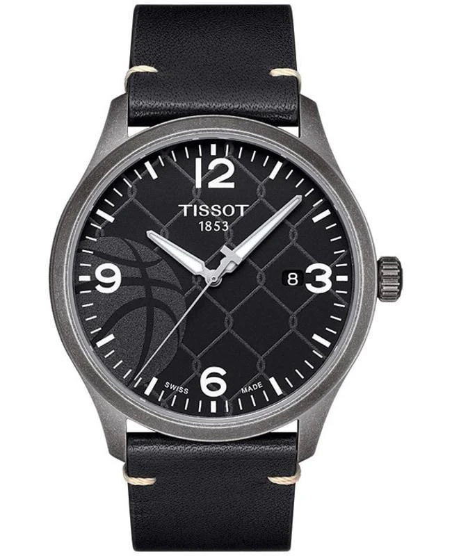 商品Tissot|Tissot 3x3 Street Basketball Gent XL Black Dial Black Leather Strap Men's Watch T116.410.36.067.00,价格¥2250,第1张图片