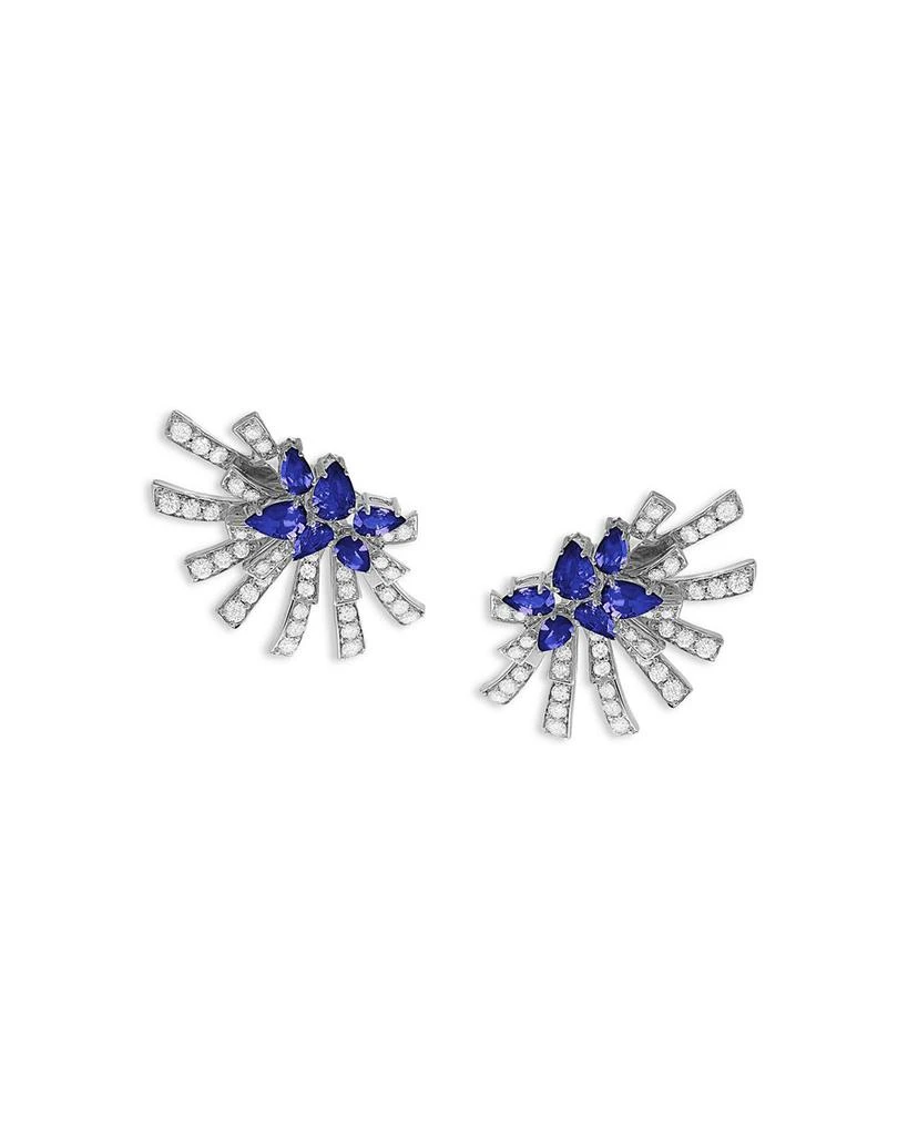 商品HUEB|18K White Gold Mirage Tanzanite & Diamond Cluster Stud Earrings,价格¥73998,第1张图片详细描述