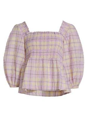 Seersucker Check Smocked Top 商品