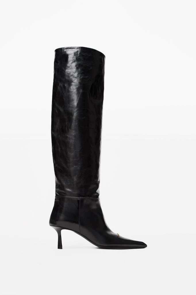 商品Alexander Wang|VIOLA 65 LOGO SLOUCH BOOT IN COW LEATHER,价格¥5320,第1张图片