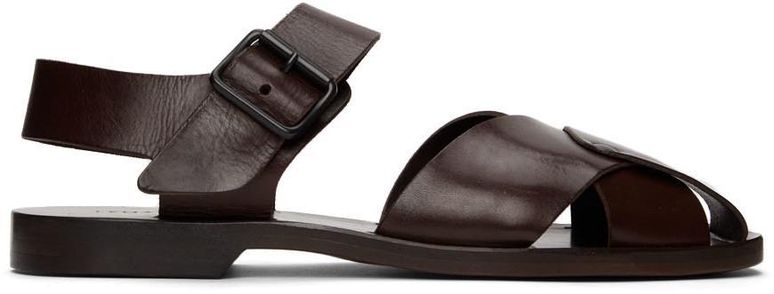 商品Lemaire|Brown Strap Sandals,价格¥4509,第1张图片