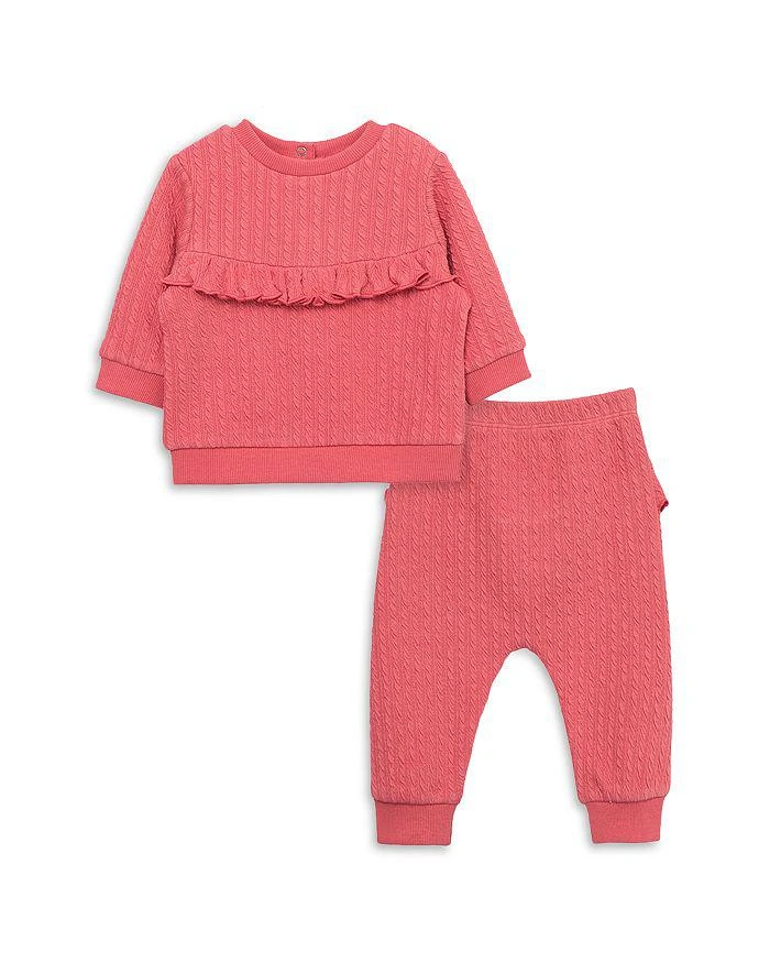 商品Little Me|Boys' Cotton Blend Cable Knit Sweatshirt & Joggers Set - Baby,价格¥225,第1张图片详细描述