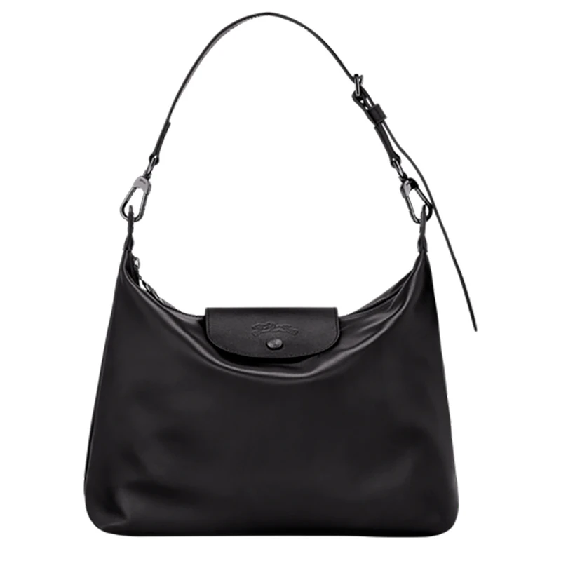 商品Longchamp|珑骧（longchamp）色小牛皮单肩包经典款送女友礼物 黑色,价格¥3845,第1张图片