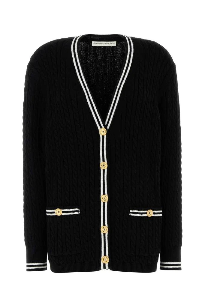 商品Alessandra Rich|Black Cotton Cardigan,价格¥5994,第1张图片