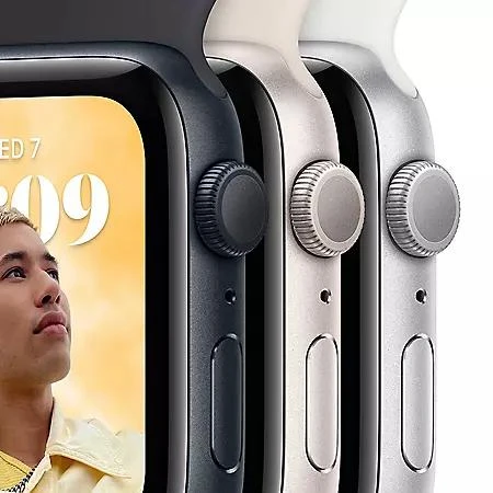 商品Apple|Apple Watch SE (2nd Generation) GPS 44mm Aluminum Case with Sport Band (Choose Color and Band Size),价格¥2209,第3张图片详细描述