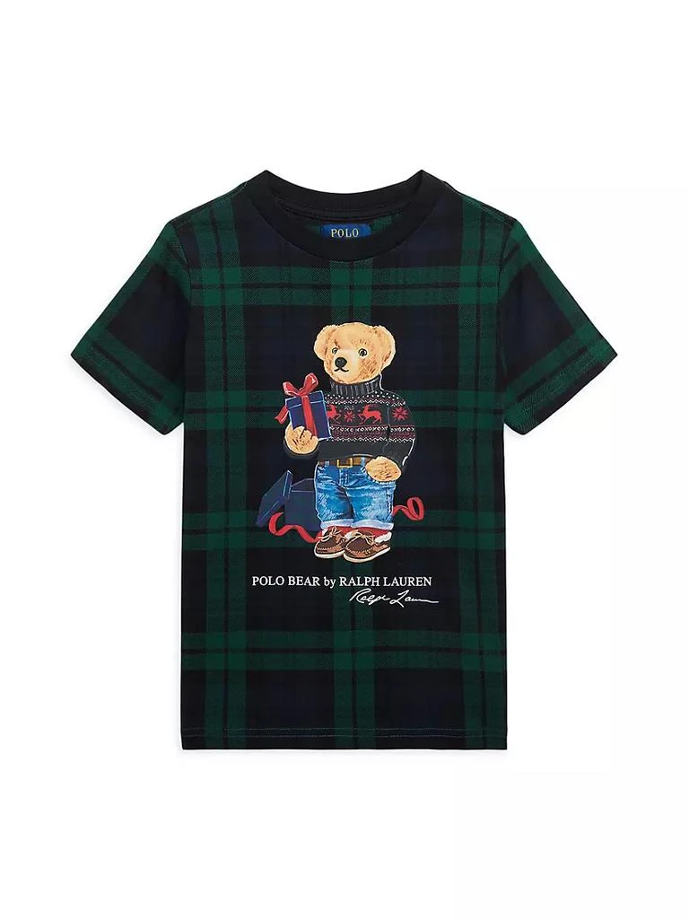 商品Ralph Lauren|Little Boy's & Boy's Polo Bear Plaid T-Shirt,价格¥186,第1张图片