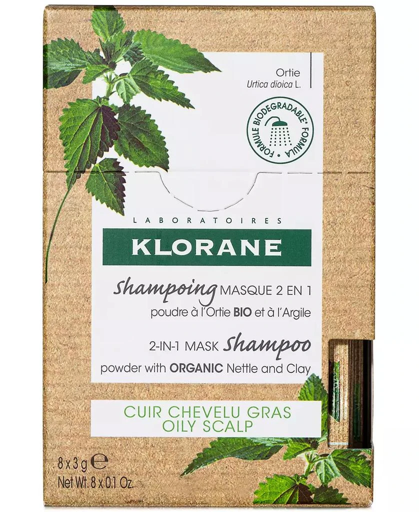 商品KLORANE|Oil Control 2-In-1 Mask Shampoo Powder With Nettle & Clay, 8-Pk.,价格¥195,第1张图片