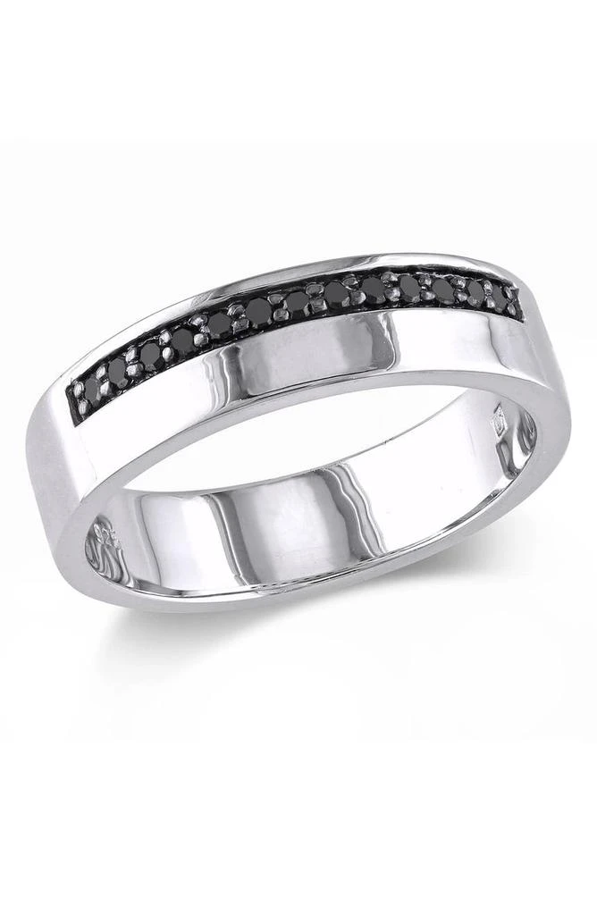 商品DELMAR|Men's Sterling Silver Black Diamond Ring - 0.20 ctw.,价格¥1158,第1张图片详细描述