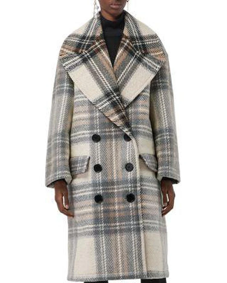 商品Burberry|Halliday Plaid Wool Peacoat,价格¥9305,第1张图片