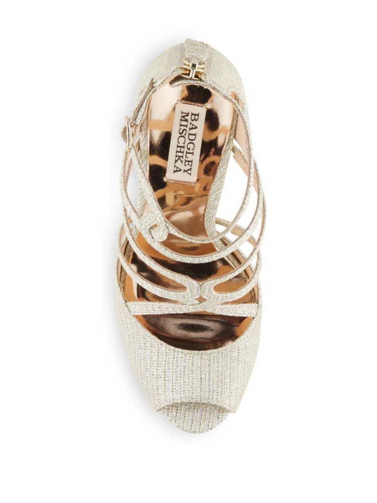 商品Badgley Mischka|Dew Caged Ankle-Strap Pumps,价格¥671,第4张图片详细描述
