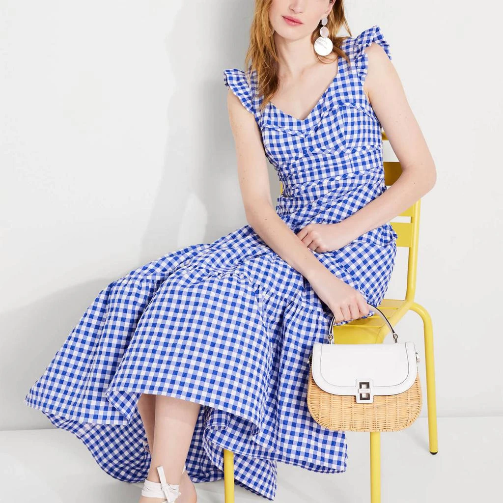 商品Kate Spade|Kate Spade New York Women's Gingham Tiered Dress - Blueberry,价格¥1837,第3张图片详细描述