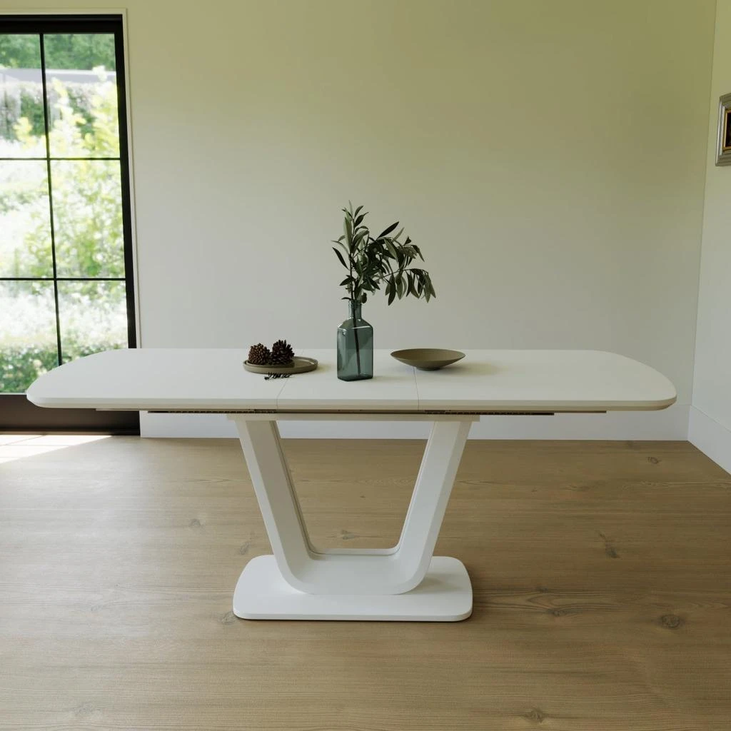 商品Streamdale Furniture|Streamdale Expandable Grey/White Dining Table, U-Legs, Home/Office,价格¥7571,第1张图片