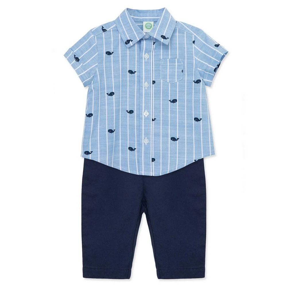 商品Little Me|Baby Boys Whales Button Front Shirt and Pants Set,价格¥298,第5张图片详细描述