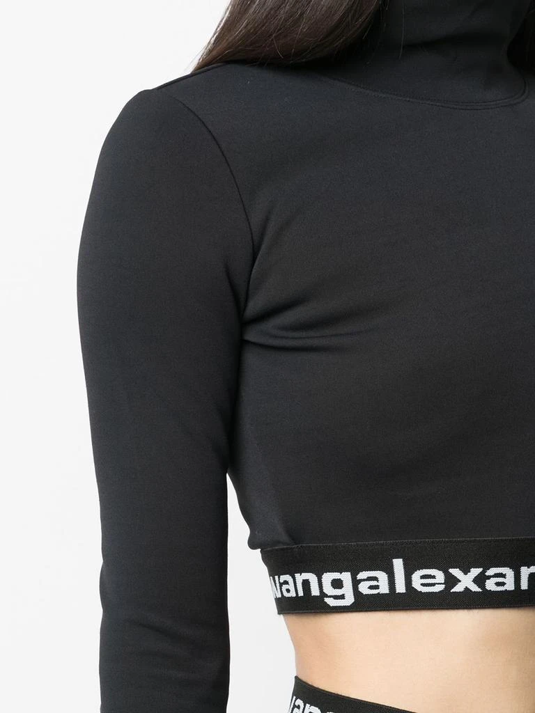 商品Alexander Wang|T BY ALEXANDER WANG WOMEN TEXTURED DOUBLE JERSEY LONG SLEEVE CROPPED TURTLENECK WITH LOGO ELASTIC AT HEM,价格¥1328,第4张图片详细描述