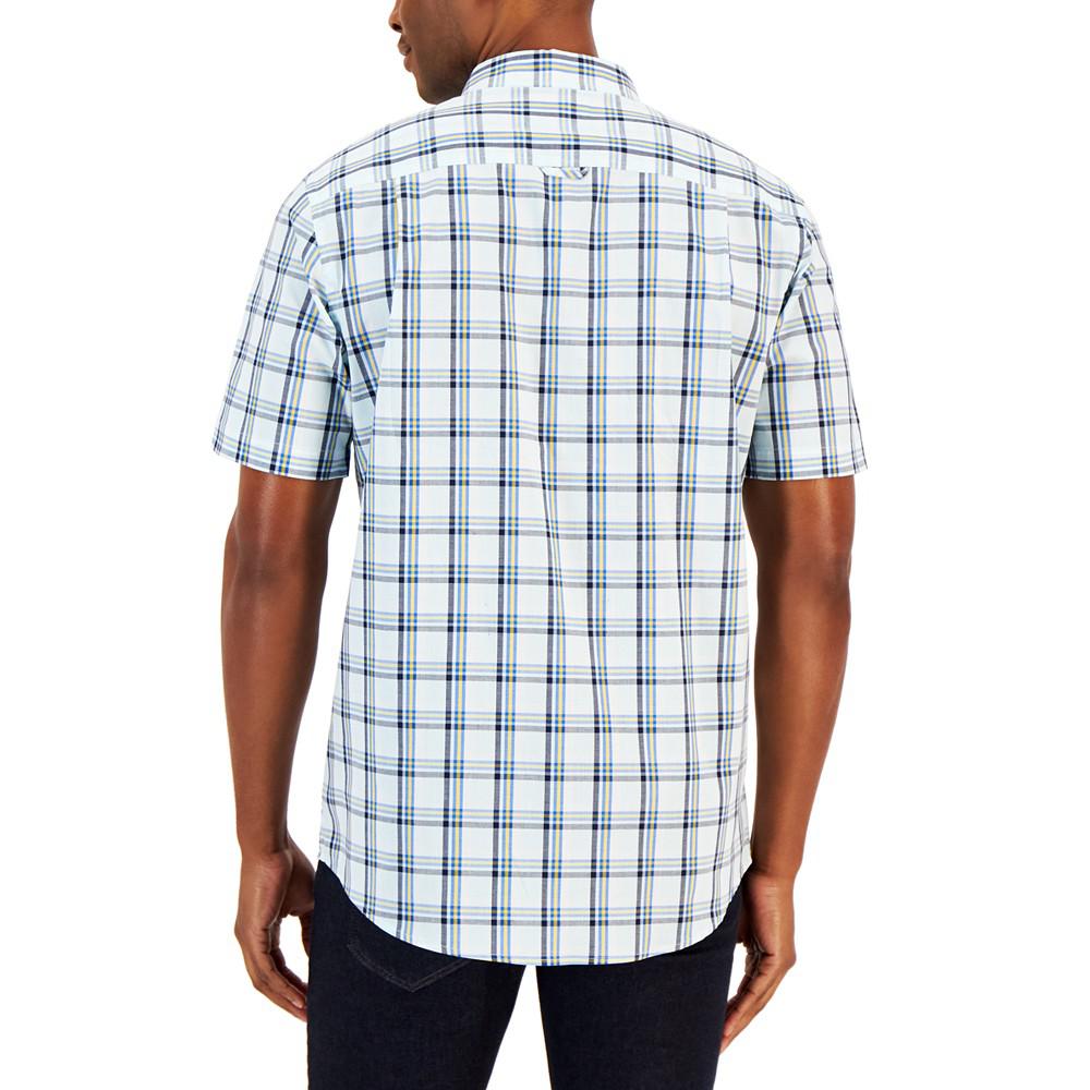 Men's Zac Plaid Poplin Woven Short-Sleeve Shirt, Created for Macy's商品第2张图片规格展示
