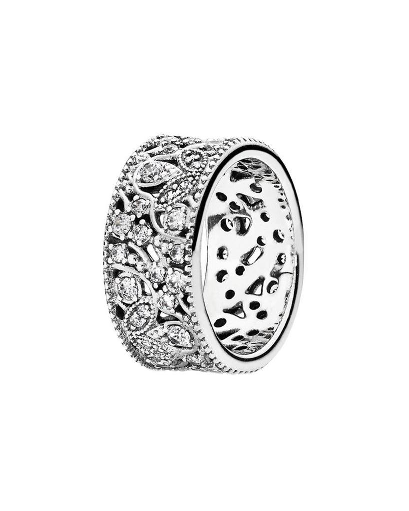 商品PANDORA|Pandora Shimmering Leaves Silver CZ Ring,价格¥374,第1张图片