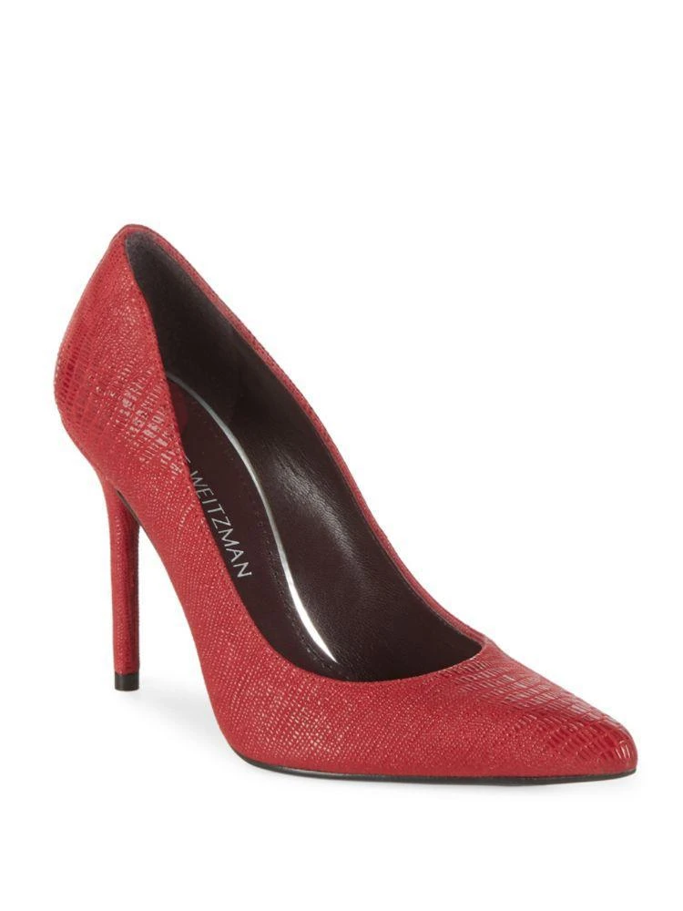 商品Stuart Weitzman|Nouveau Textured Leather Pumps,价格¥2045,第1张图片