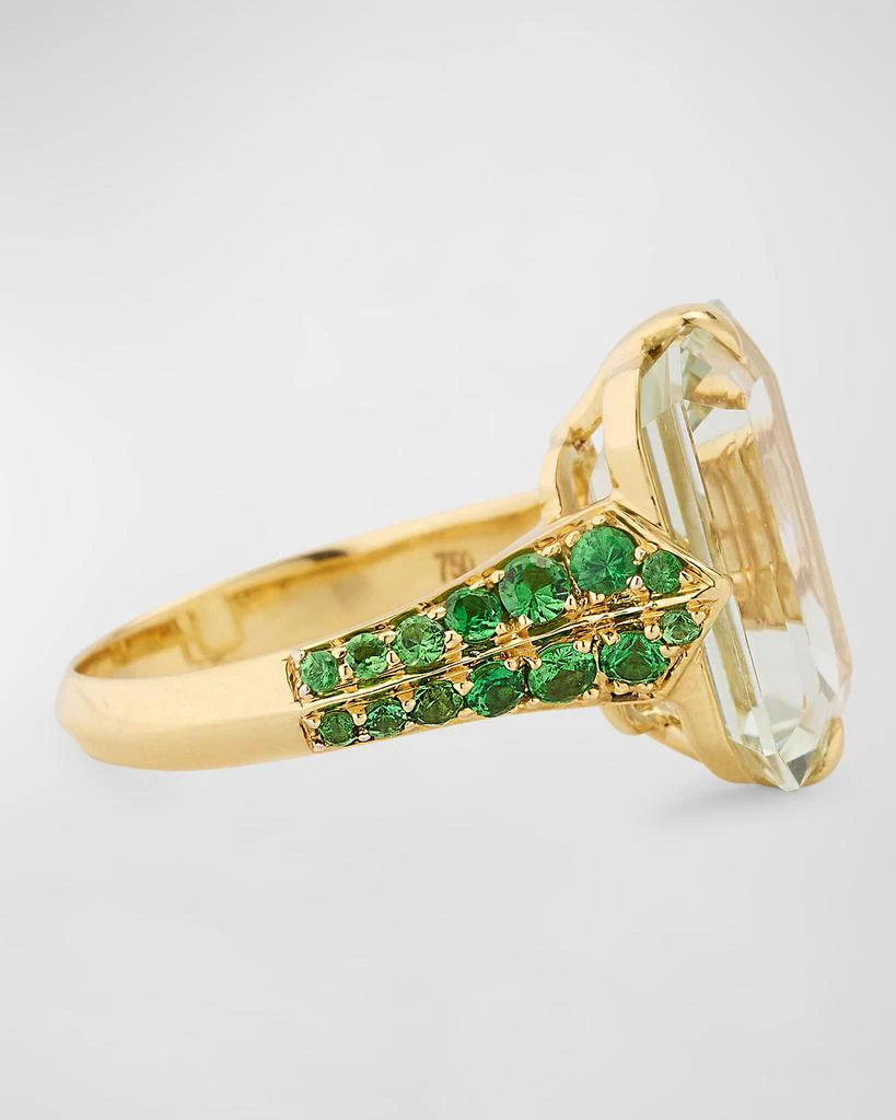 商品Goshwara|18K Rain Forest Emerald Cut Presiolite and Tsavorite Statement Ring,价格¥32426,第4张图片详细描述