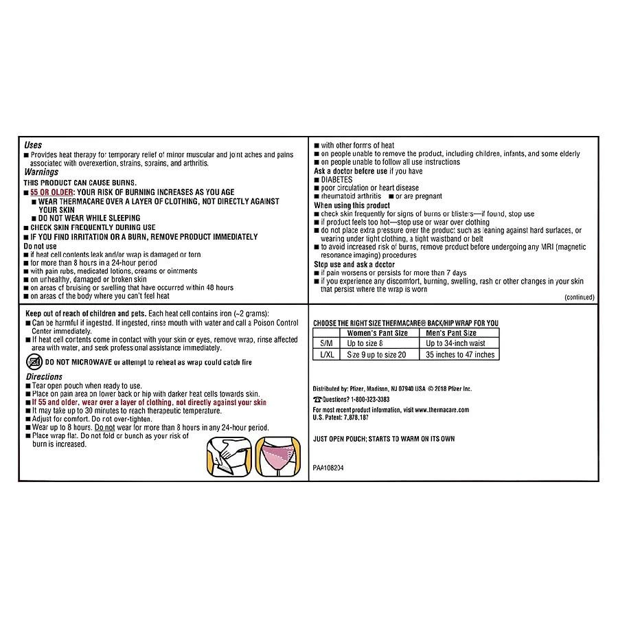 商品ThermaCare|Advanced Back & Hip Pain Therapy Heatwraps, Up to 8hrs of Pain Relief,价格¥60,第2张图片详细描述