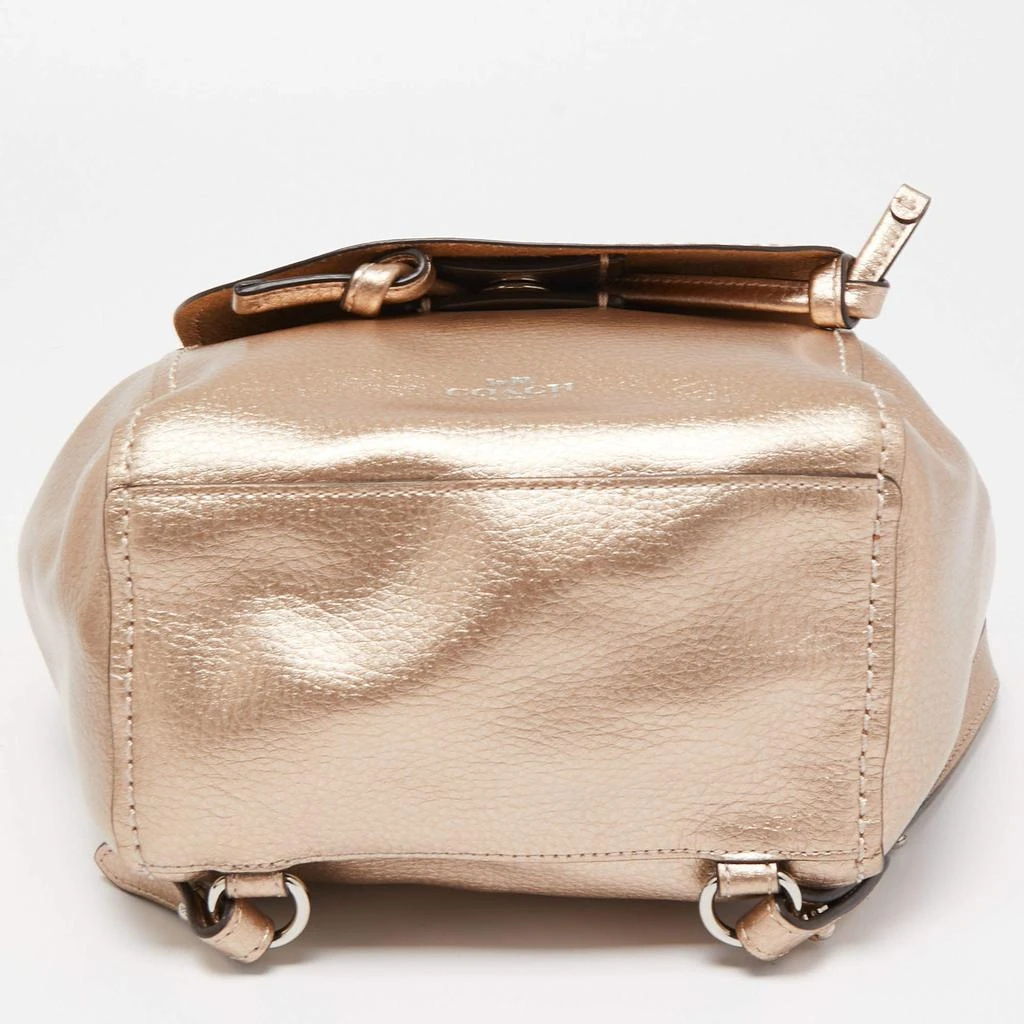Coach Rose Gold Leather Derby Backpack 商品