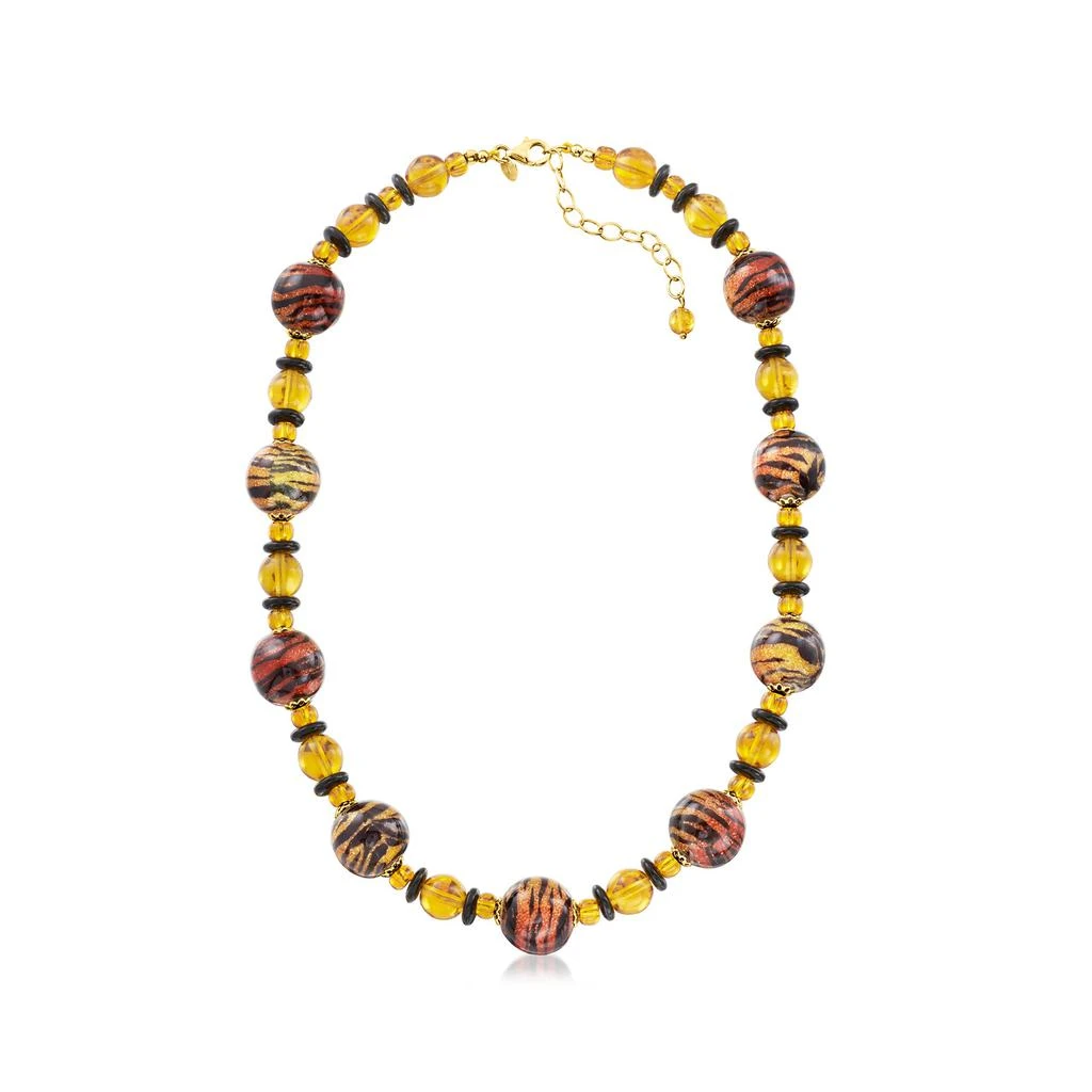 商品Ross-Simons|Ross-Simons Italian Tiger-Print Murano Glass Bead Necklace With 18kt Gold Over Sterling,价格¥1343,第3张图片详细描述