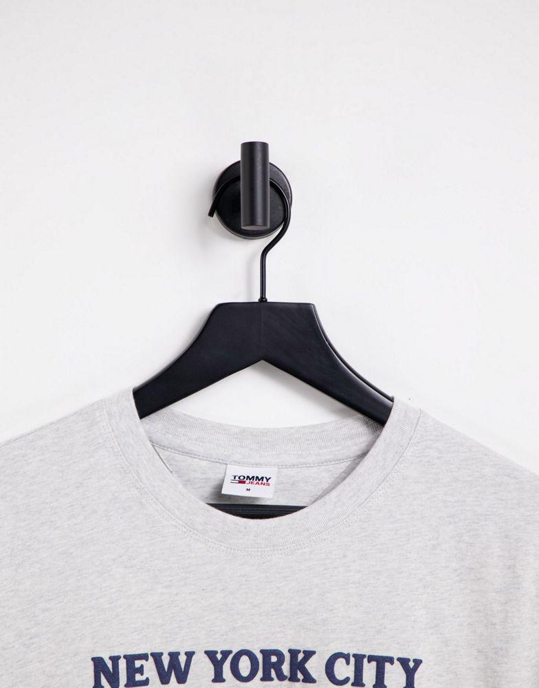 Tommy Jeans NYC logo crop t-shirt in grey商品第3张图片规格展示