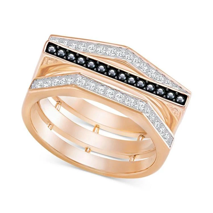 商品Swarovski|Rose Gold-Tone Clear & Black Pavé Ring,价格¥966,第1张图片