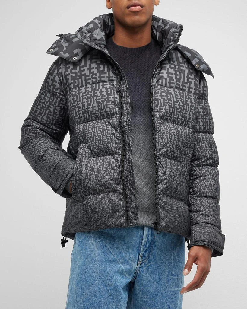 商品Diesel|Men's Repeat-Logo Puffer Jacket,价格¥1987,第1张图片