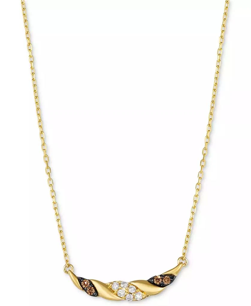 商品Le Vian|Nude Diamond & Chocolate Diamond Swirl 19" Pendant Necklace (1/5 ct. t.w.) in 14k Gold,价格¥16167,第1张图片