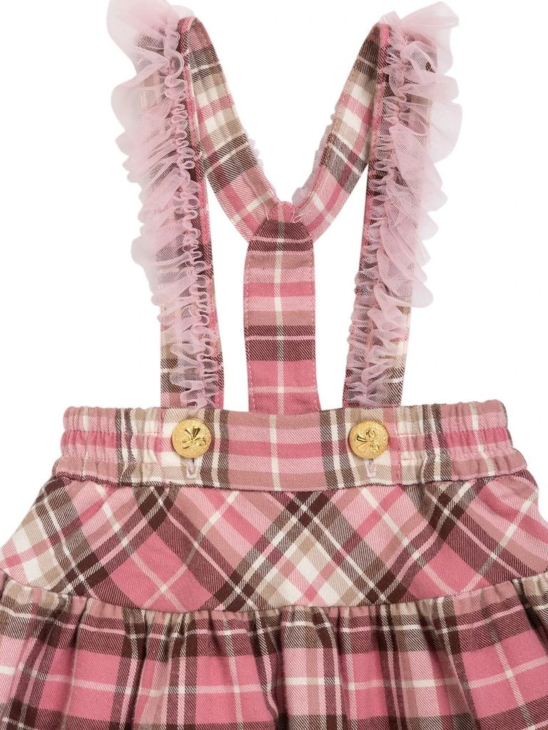 商品MONNALISA|Tartan Cotton Twill Skirt W/ Suspenders,价格¥361,第1张图片详细描述