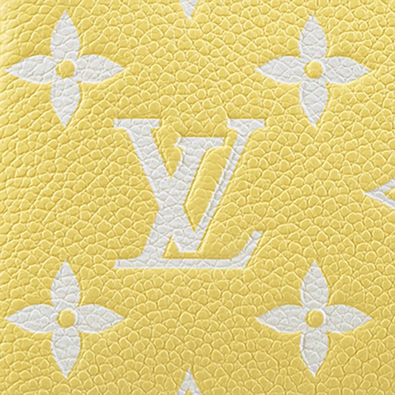 预售10天 Louis Vuitton/路易威登 经典款 女士迷你黄色老花印花粒面牛皮革金扣金链拉链开合手拿包M46129 商品