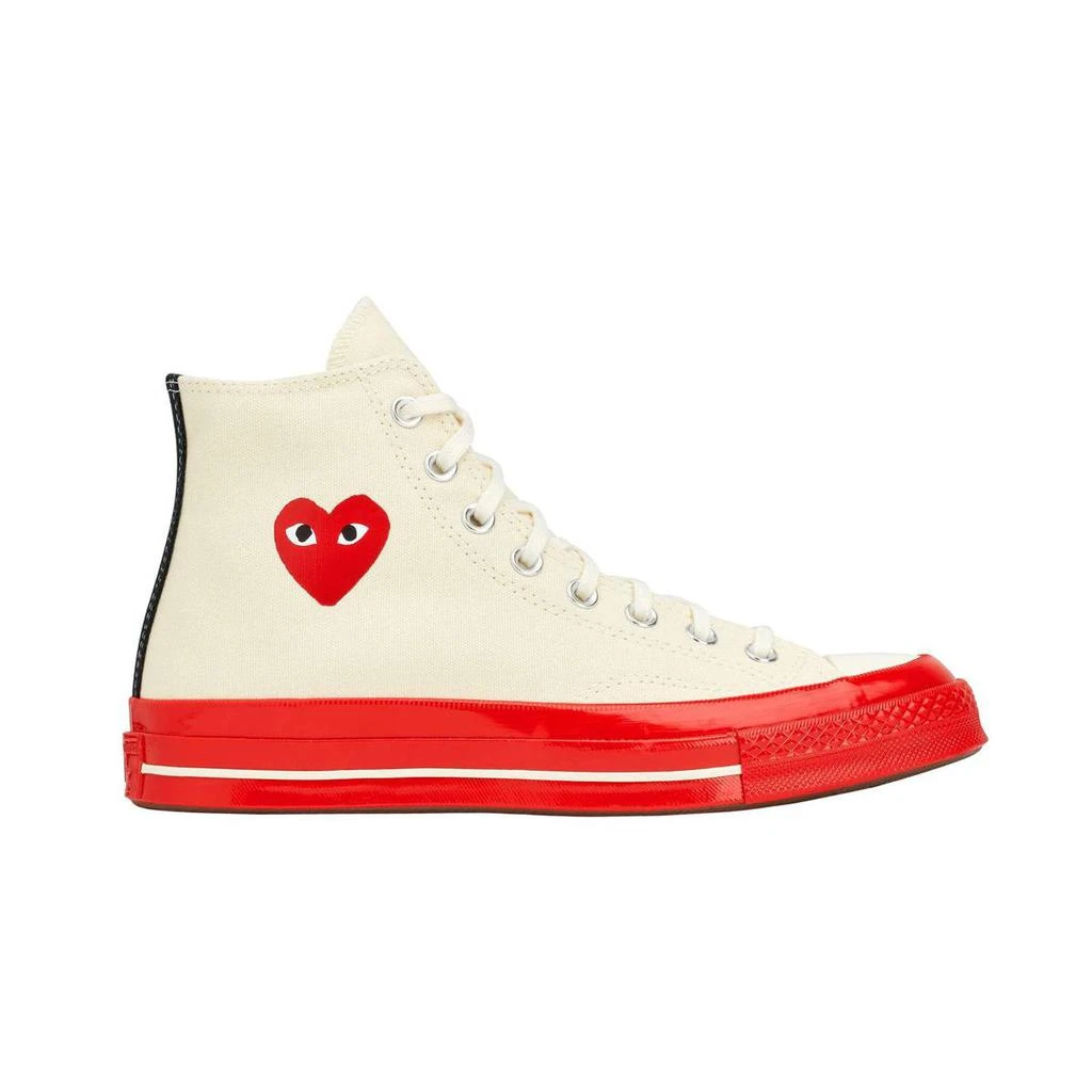 商品Comme des Garcons|COMME DES GARÇONS PLAY CONVERSE CHUCK 70 RED SOLE HIGH CREAM,价格¥1480,第2张图片详细描述