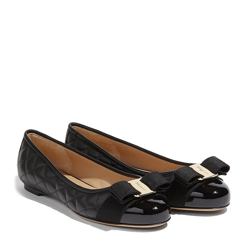 Salvatore Ferragamo 菲拉格慕 女士黑色牛皮平底鞋 12-655-0672100 商品
