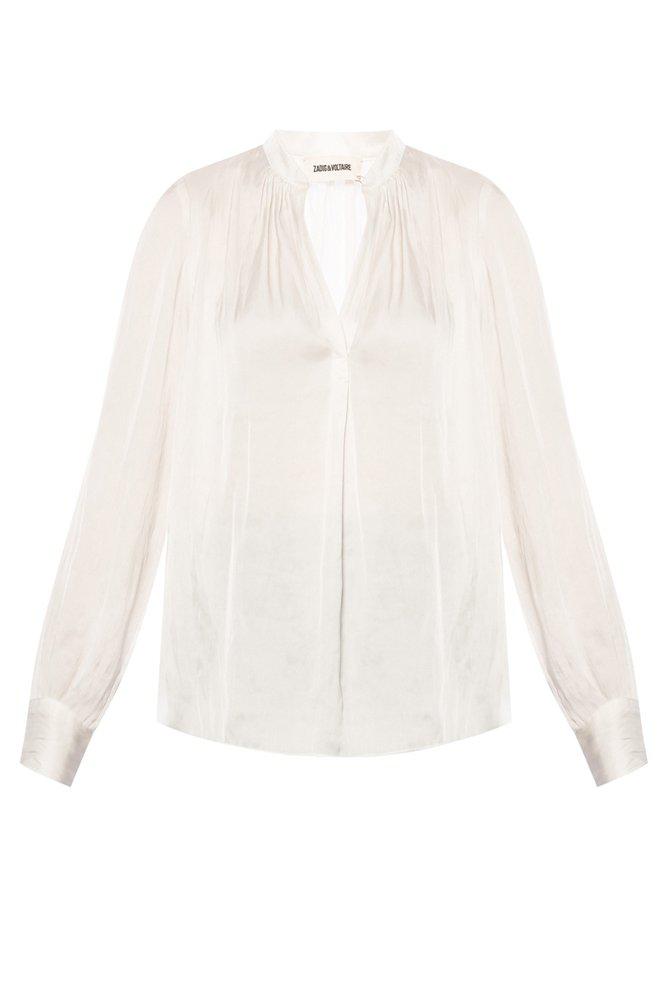 Zadig & Voltaire V-Neck Long-Sleeved Blouse商品第1张图片规格展示