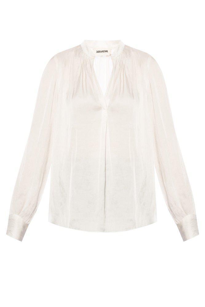 商品Zadig&Voltaire|Zadig & Voltaire V-Neck Long-Sleeved Blouse,价格¥1665,第1张图片