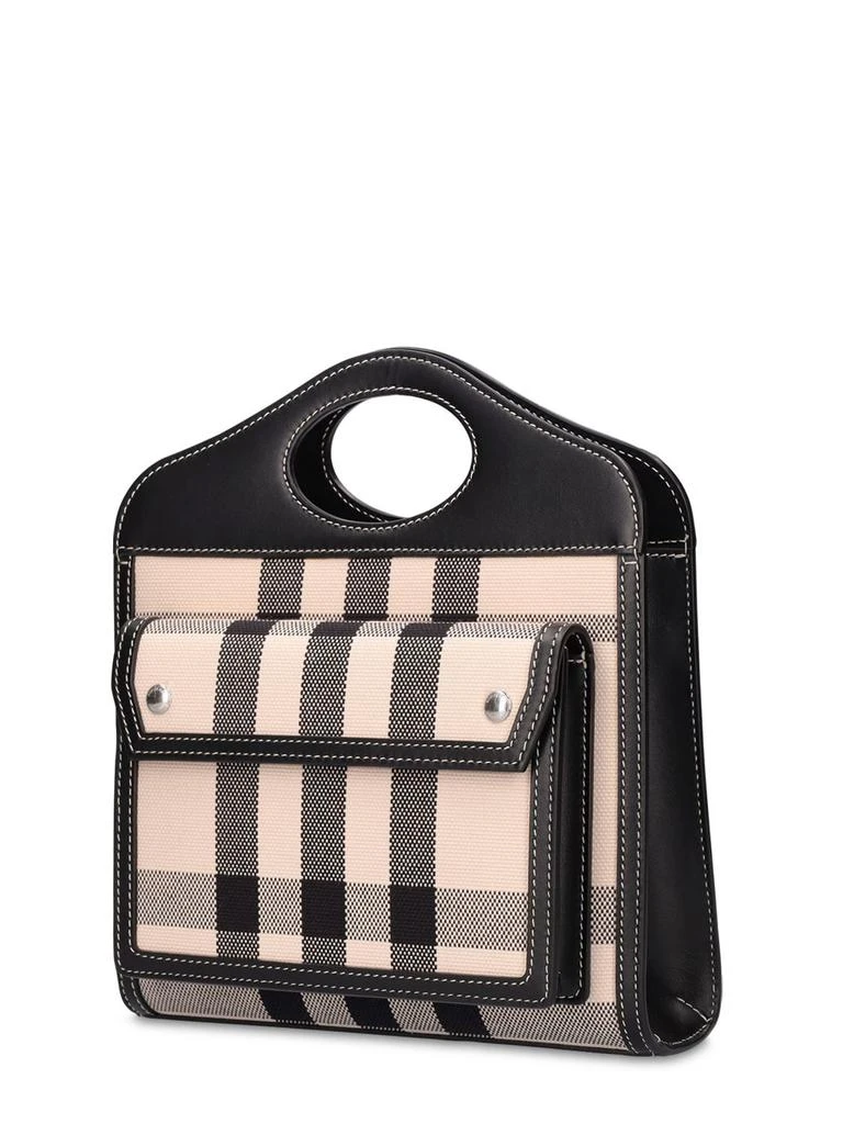 商品Burberry|Mini Pocket Canvas & Leather Tote Bag,价格¥10336,第2张图片详细描述