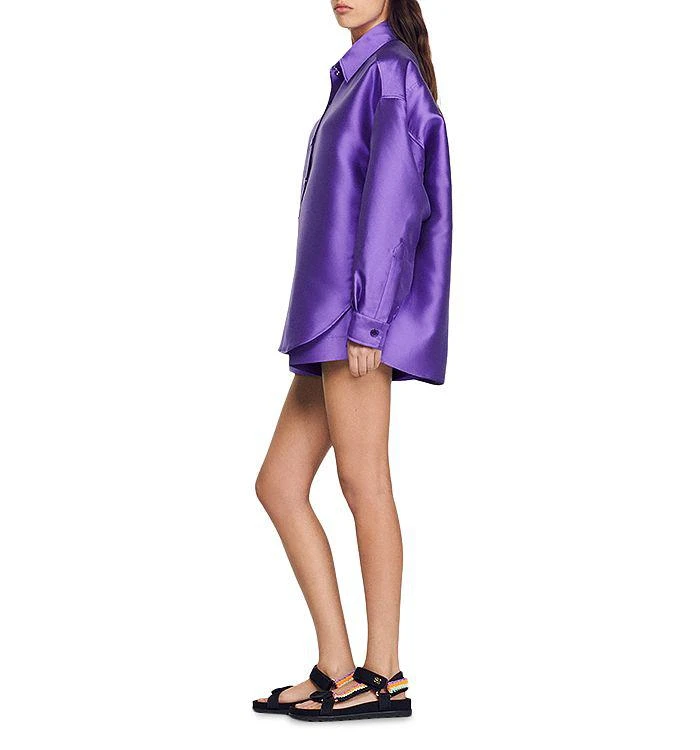 商品Sandro|Effie Satin Oversized Shirt,价格¥2988,第3张图片详细描述