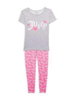 商品Juicy Couture|Little Girl’s & Girl’s 2-Piece Logo T-Shirt & Pants Sleep Set,价格¥79,第1张图片