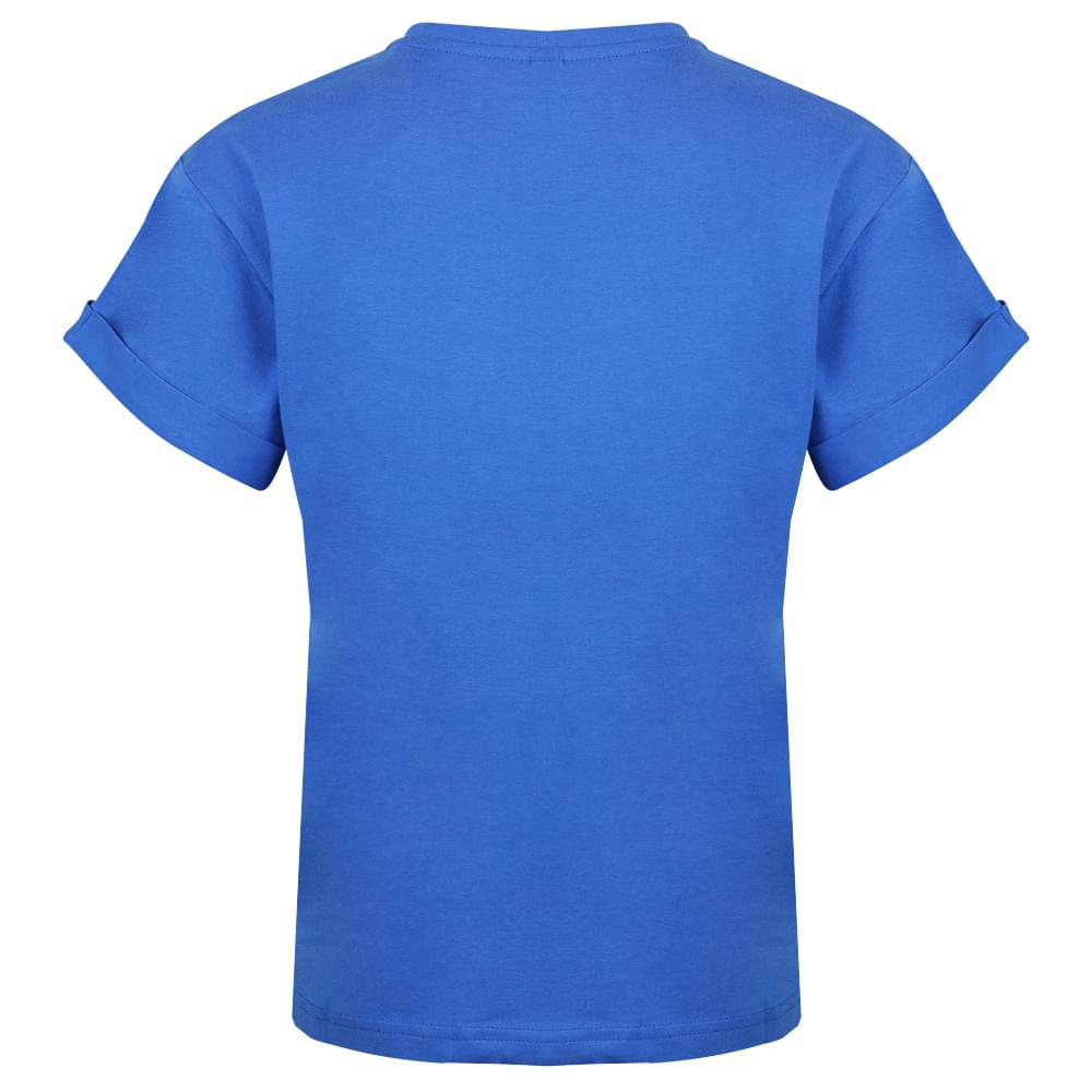 Electric Blue Short Sleeve Outline Logo T Shirt商品第3张图片规格展示