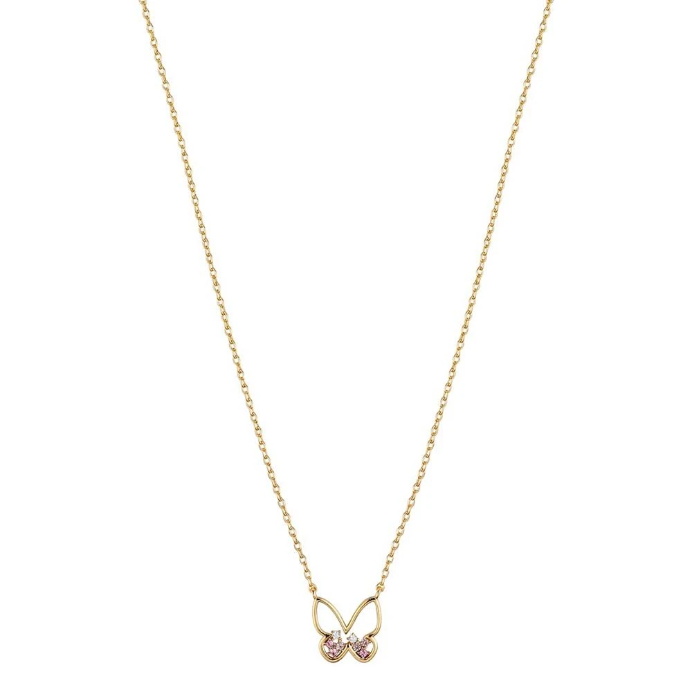 商品Unwritten|14k Gold Plated Multi Colored Cubic Zirconia Butterfly Necklace,价格¥337,第1张图片