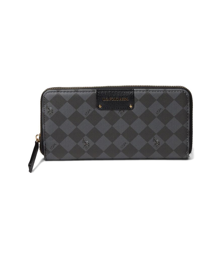 商品U.S. POLO ASSN.|Diamond Zip Around Wallet,价格¥186,第1张图片