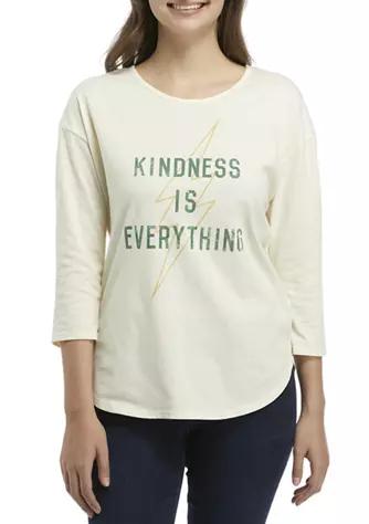 Studio Petite 3/4 Sleeve Kindness Graphic T-Shirt商品第1张图片规格展示